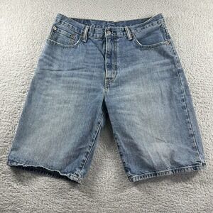 Levi's 569 Jorts‎ Shorts Mens 34 Blue Medium Wash Fade 10" Denim Classic Retro